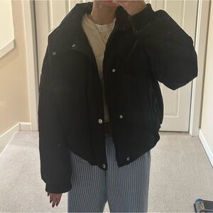 Black free people puffer jacket